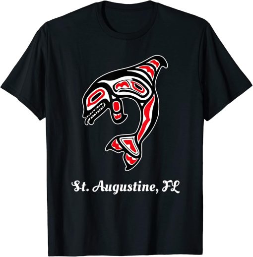 Native American St. Augustine Florida Red Orca Killer Whale T-Shirt