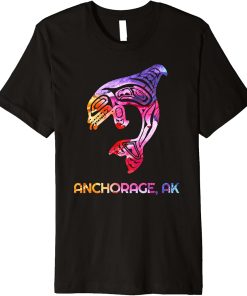 Tribal Anchorage AK Orca Killer Whale Native American Premium T-Shirt