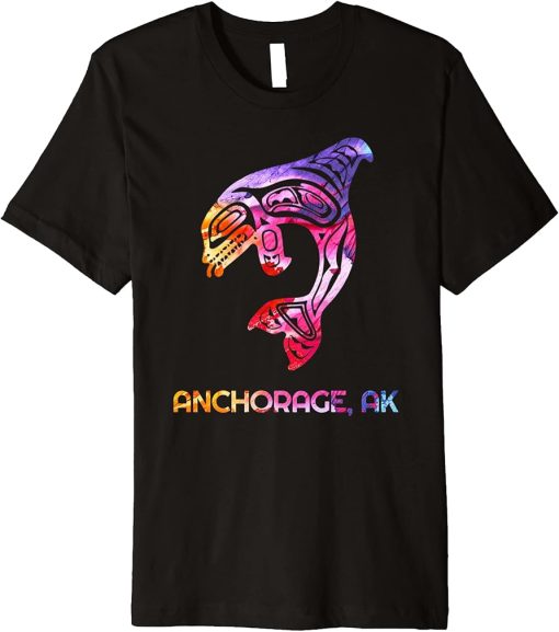 Tribal Anchorage AK Orca Killer Whale Native American Premium T-Shirt