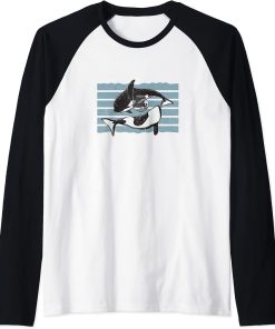 Orca Free Save the Whales Social criticism Ocean Protection Raglan Baseball Tee