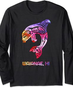 Tribal Waianae Orca Killer Whale Indigenous Native Long Sleeve T-Shirt