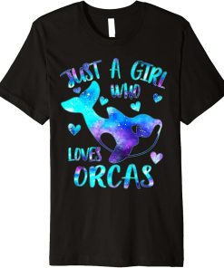 Just a Girl Who Loves Orcas Galaxy Orca Lover Theme Girls Premium T-Shirt