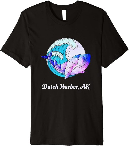 Dutch Harbor AK Japanese Paint Geometric Orca Killer Whale Premium T-Shirt